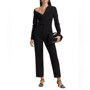 NWT A.L.C. Black Skyla Asymmetric Wrap Jumpsuit Size 8